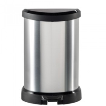 Deco Black & Silver Pedal Bin - 20L