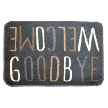 Supersoft Washable Mat 50 x 75cm - Welcome/Goodbye Grey