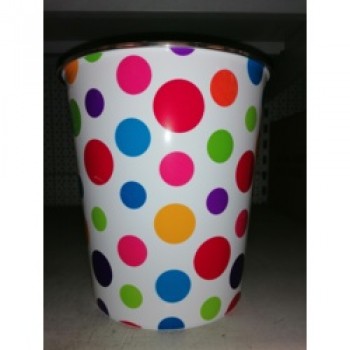 Waste Bin - Multi Coloured Large Dots