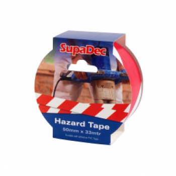 Hazard Warning Tape - 50x33m Red/White