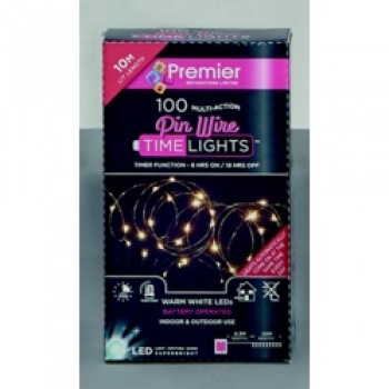 100 LED Multi Action Battery Operated Microbrights - Warm White/Green