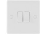 2 Gang 2 Way White Round Edge Switch - 10a