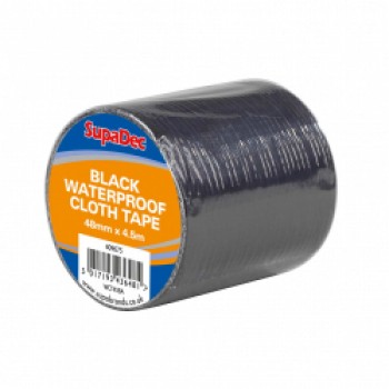 Waterproof Cloth Tape - 48mm x 4.5m Black Waterproof Cloth Tape - 48mm x 4.5m Black