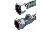 Flexi Tap Connector 15 x 15mm x 50cm + Iso Valve - 9.5mm