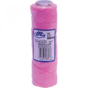 Masons Braided Nylon Line - Fluorescent Pink - 250&rsquo; (76m)