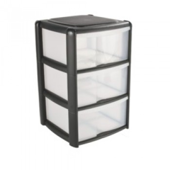 3 Drawer Tower Black