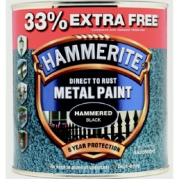 Metal Paint Hammered 750ml + 33% Free - Black